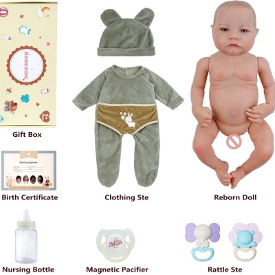 Boneco Reborn 45 cm corpo vinil