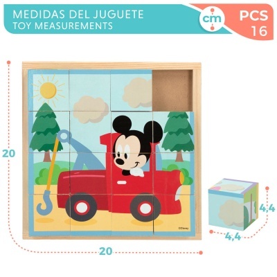 Quebra-cabeça de cubo de madeira Disney Mickey Minnie