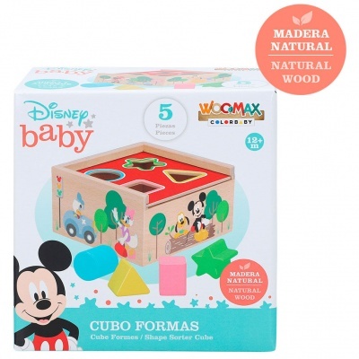Cubo formas madeira Mickey Minnie Disney woomax