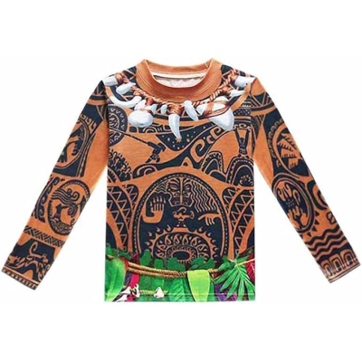 Camisola de manga comprida com padrão tribal castanho e preto