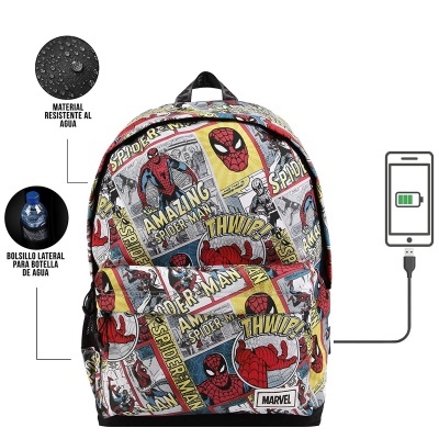 Mochila Escolar Strip Spiderman Marvel 45cm