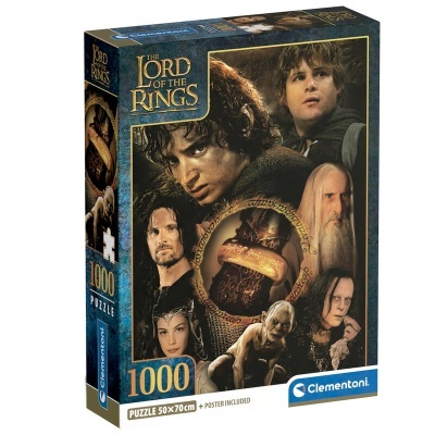 Caixa de puzzle The Lord of the Rings 1000 peças Clementoni com personagens do filme