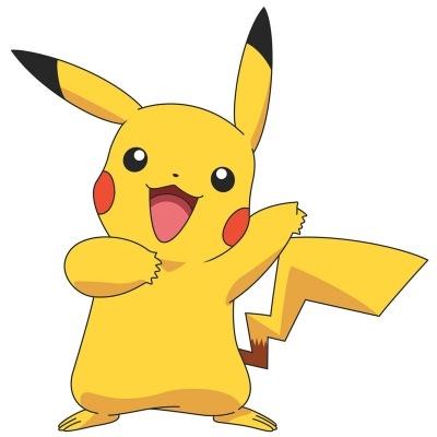 Ilustração da personagem Pikachu amarela com bochechas vermelhas