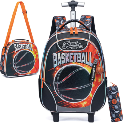 Conjunto Escolar Trolley Basketball - Trolley + lancheira + porta-lápis