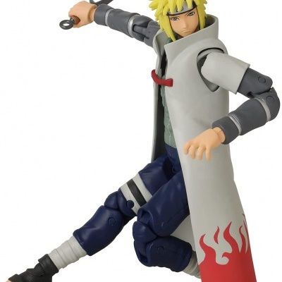 Figura de ação de personagem com capa cinza clara e cabelo loiro