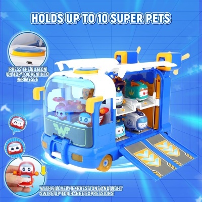 Super Wings 2 - em 1 Super Pets Mini base com Super Pet Jett & Dizzy