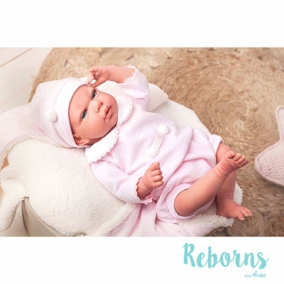 ARIAS REBORN 40 CM RAQUEL COM MANTA E PELUCHE
