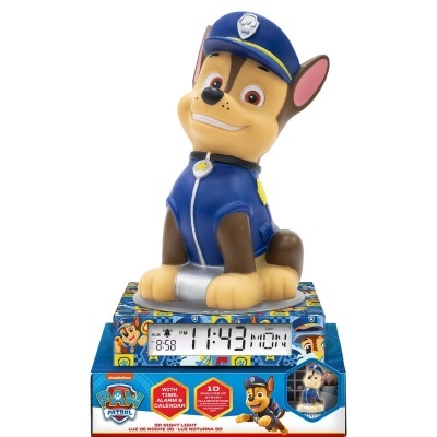 Candeeiro 3D com despertador Patrulha Pata Paw Patrol Chase