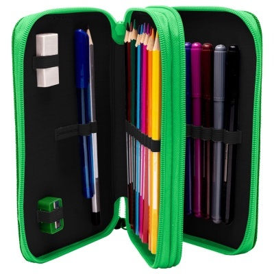 Estojo com material escolar Minecraft duplo