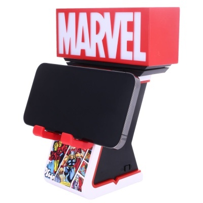 Suporte para telemóvel com design Marvel e cores vermelhas, brancas e pretas