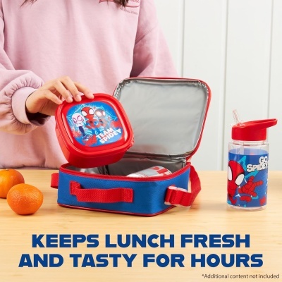 Conjunto Lancheira térmica + garrafa + sanduicheira Spidey