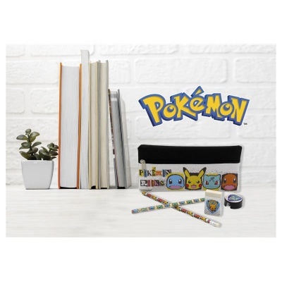 Set papelaria Pokémon - Estojo com material escolar
