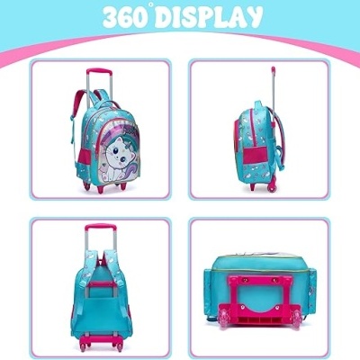 Conjunto Escolar Trolley Gatinha - Trolley + lancheira + porta-lápis