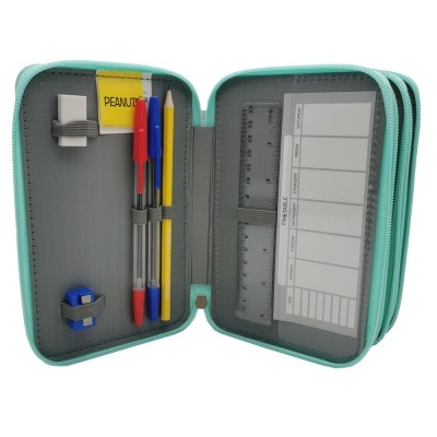 Estojo com material Snoopy triplo completo