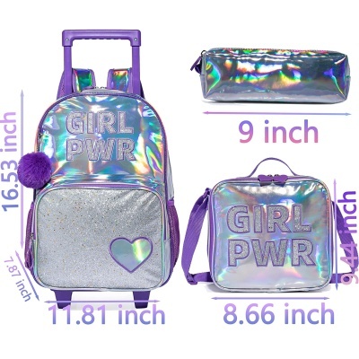 Pack Trolley Escolar Love Purple