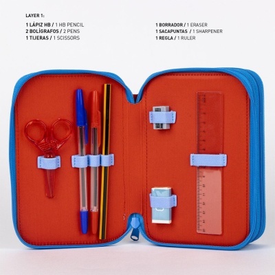 Estojo Escolar Com Acessórios Spiderman triplo Giotto