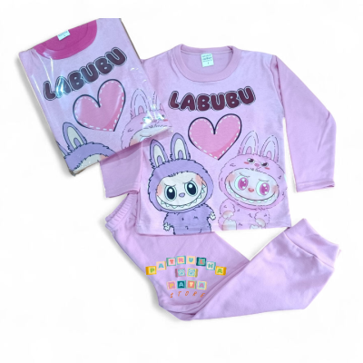 Pijama cardado de algodão Labubu