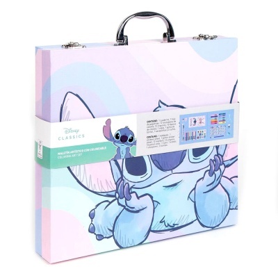 Estojo Disney Classics com imagem do Stitch em tons pastel
