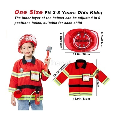 Fato de bombeiro com acessórios