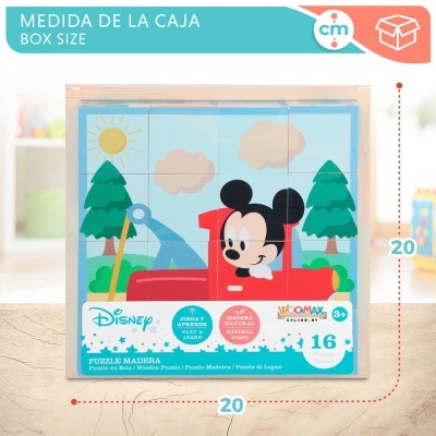 Quebra-cabeça de cubo de madeira Disney Mickey Minnie
