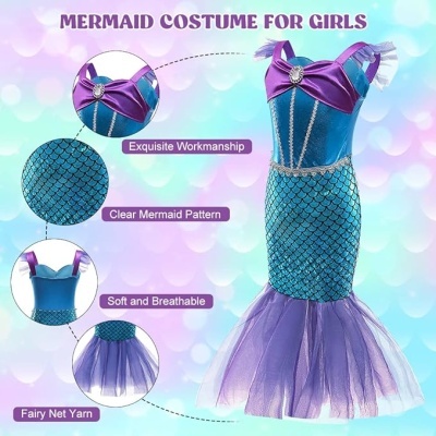 Fato Sereia com acessórios