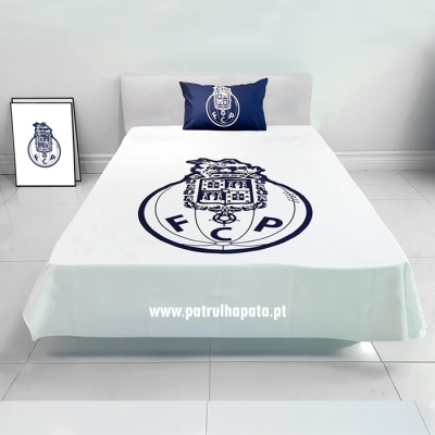 FC Porto Conjunto Lençol + Fronha Solteiro Navy com Emblema