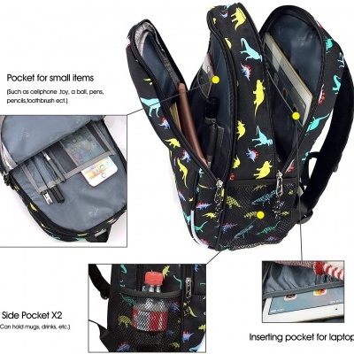 Mochila Escolar Dino Black