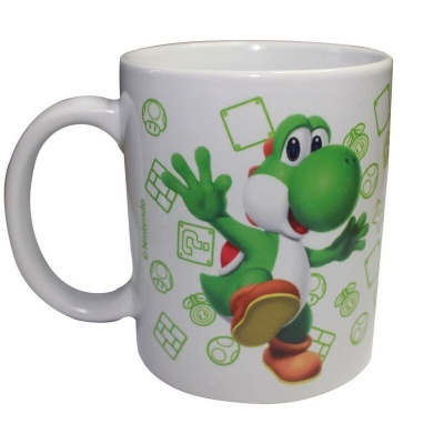 Caneca de cerâmica + mealheiro Yoshi Super Mário Bros Nintendo