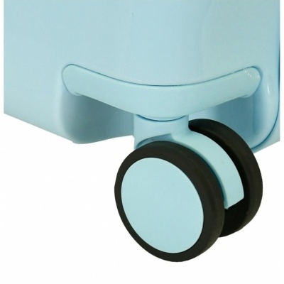 Roda dupla de mala rígida azul clara com aro preto