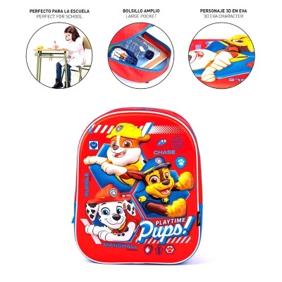Mochila 3D Pré-Escolar Paw Patrol 31cm