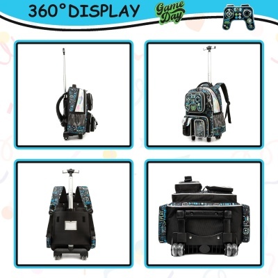 Conjunto Escolar Trolley Gamer - Trolley + lancheira + porta-lápis