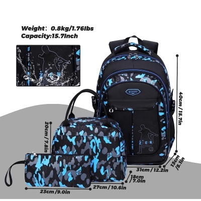 Conjunto Escolar Futebol "Blue" - 3 peças