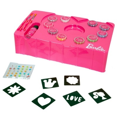 Barbie Estúdio de tatuagens c/brilhantes, estênceis e gemas adesivas