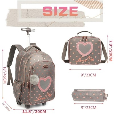 Pack Trolley Escolar Follow Me Love Pink