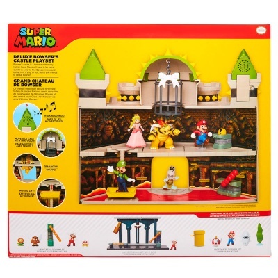 Conjunto de jogo Super Mario Deluxe Bowser's Castle Playset em embalagem colorida