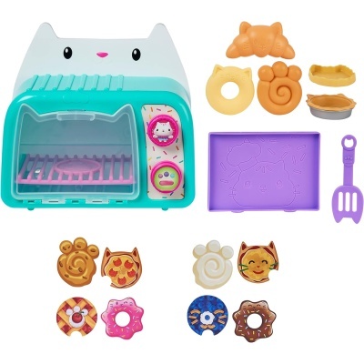 Brinquedo de forno em forma de gato com acessórios coloridos