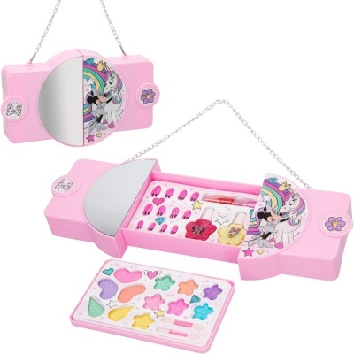 Bolsa de maquiagem com 2 níveis e espelho Minnie