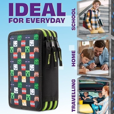 Estojo com material triplo Minecraft Creeper