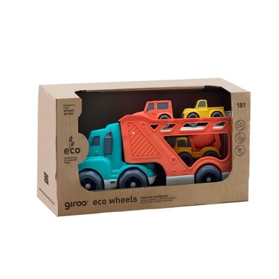 GIROS ECO CAMIÃO TRANSPORTE 28 CM + 3 CARROS RODA LIVRE ORA