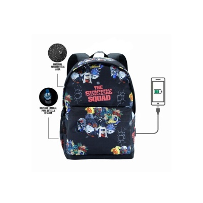 Mochila Taskforce Esquadrão Suicida DC Comics adaptable 45cm