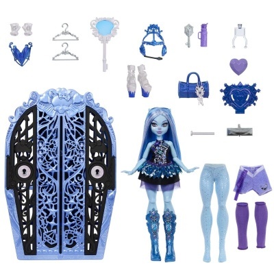 Boneca Abbey Bominable + armário Monster High Skulltime Secrets