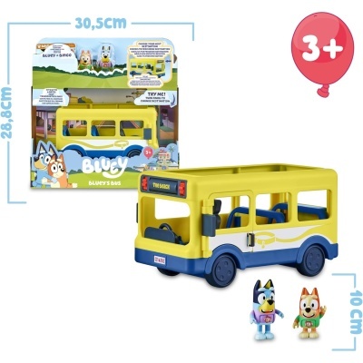 Bluey - School Bus, autocarro para Cole 2 figuras - Bluey e Bingo