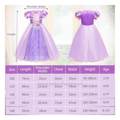 Disfarce Princesa Rapunzel + acessórios
