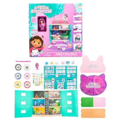 Conjunto de brinquedo Gabby's Dollhouse com casa de bonecas, boneca e acessórios coloridos
