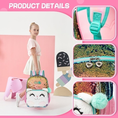 Conjunto Escolar Gatinha - Mochila + lancheira + porta-lápis