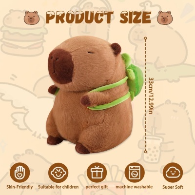 Peluche Capivara com mochila 30 cm