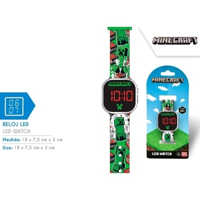 Relógio digital Minecraft led