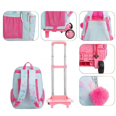 Pack Trolley Escolar Unicorn Pink