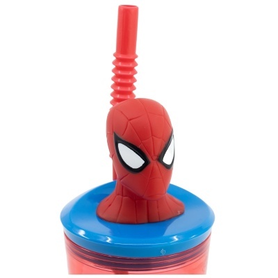 Copo 3d Spiderman com palhinha