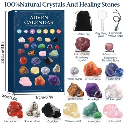 Calendário de advento - pedras preciosas pedras naturais